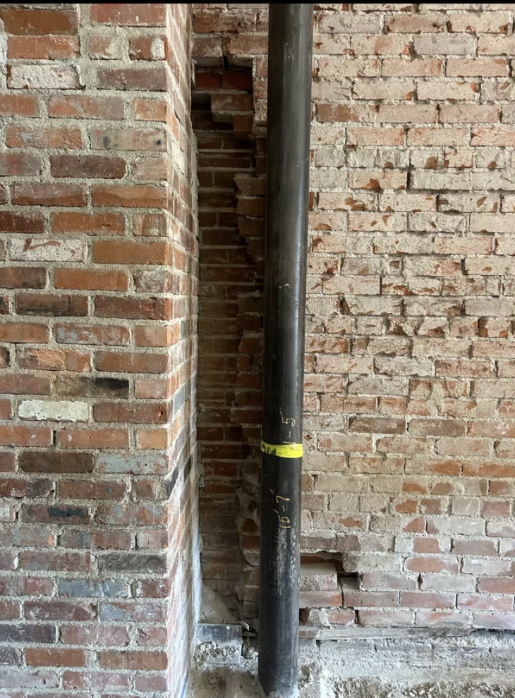 Commercial pole sign masonry