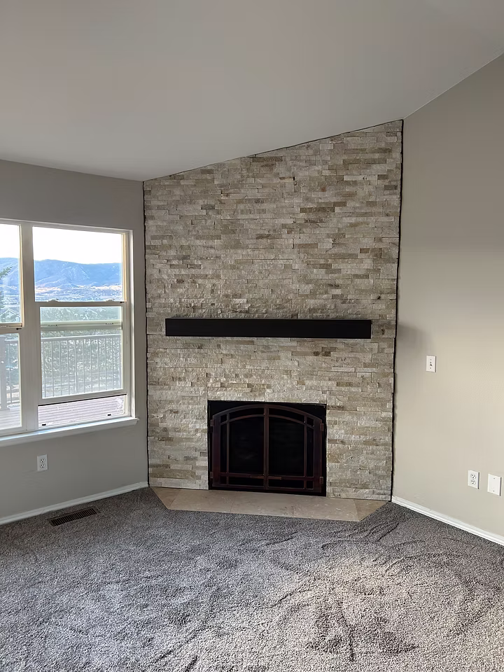 Custom stone fireplace and interior stonework