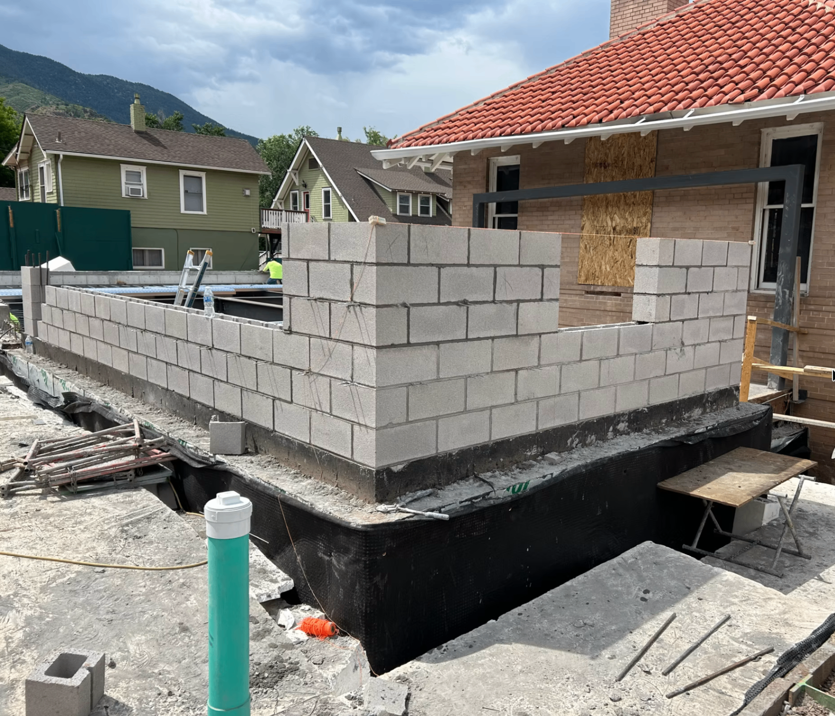 Commercial brick build by KC Stone Designs
