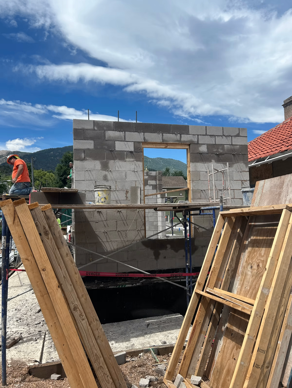Commercial brick build by KC Stone Designs