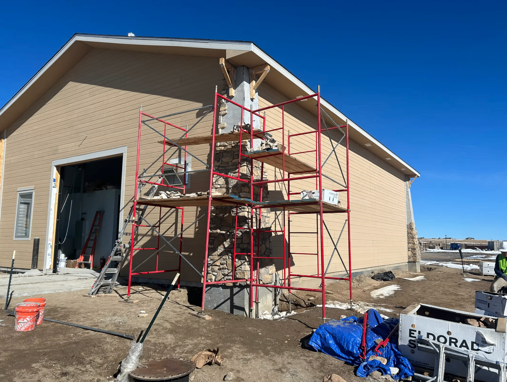 Stone pillar build by KC Stone Designs