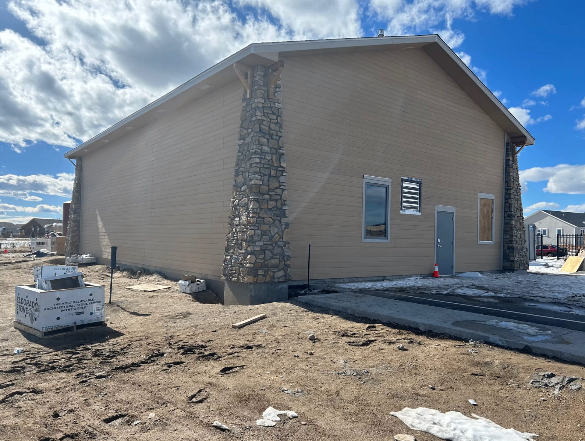 Stone pillar build by KC Stone Designs