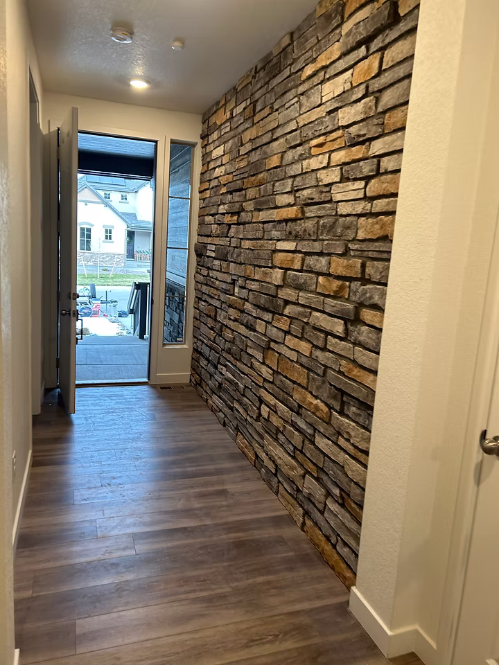 Custom stone fireplace and interior stonework