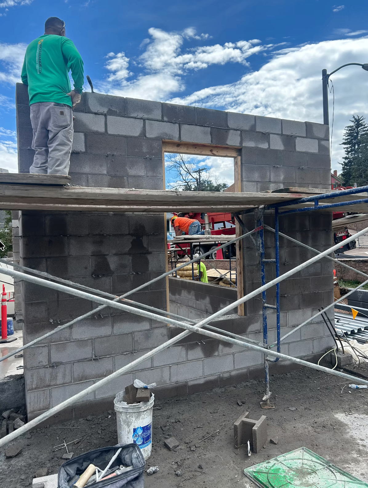 Commercial brick build by KC Stone Designs