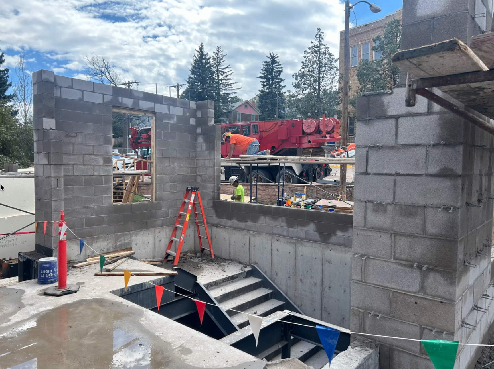Commercial brick build by KC Stone Designs